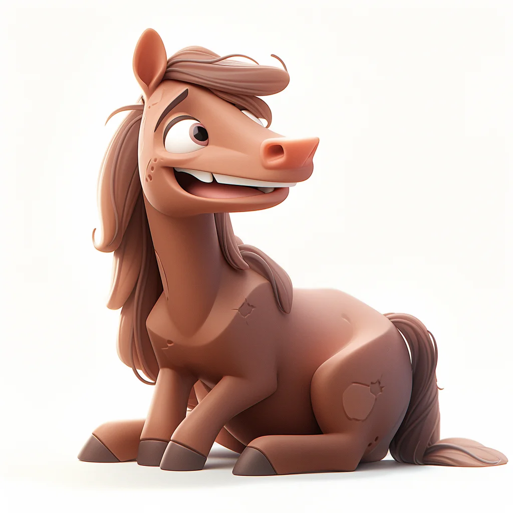 horse popmart blindbox 3D cute cartoon smile C4D toy