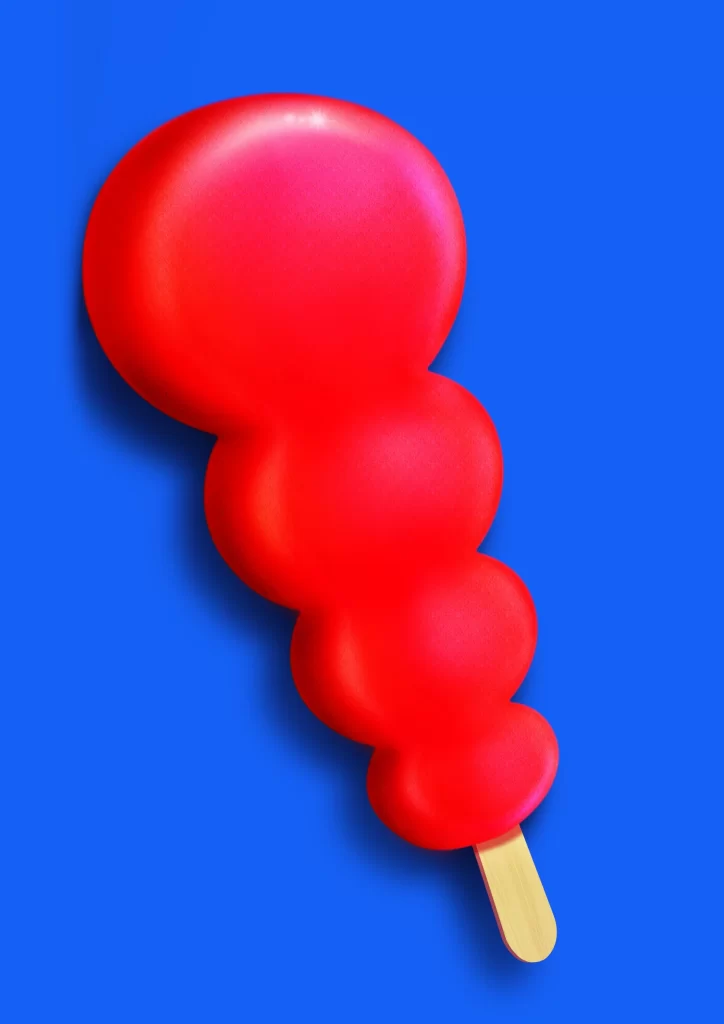 Ice Cream Stick Red Color Dessert Candy