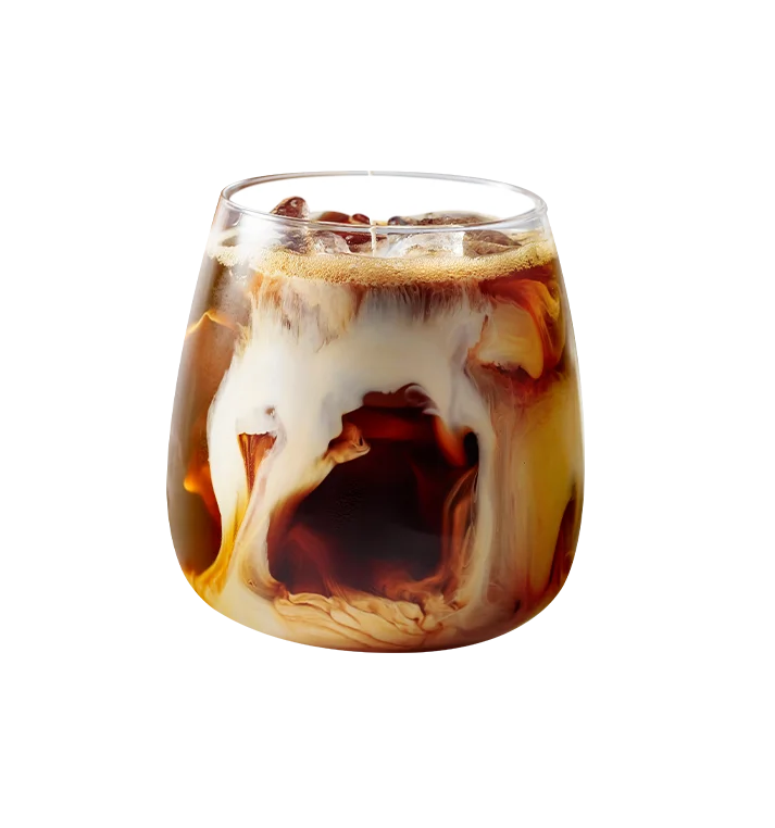 Iced Coffee Creamy Brown Swirls Frothy