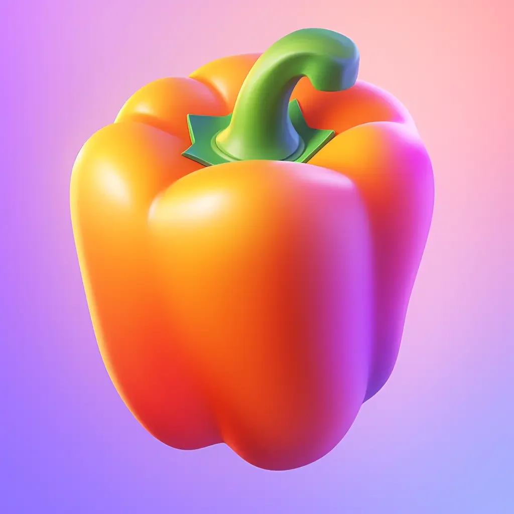 icon cute pepper cartoon lovely bell game 3D