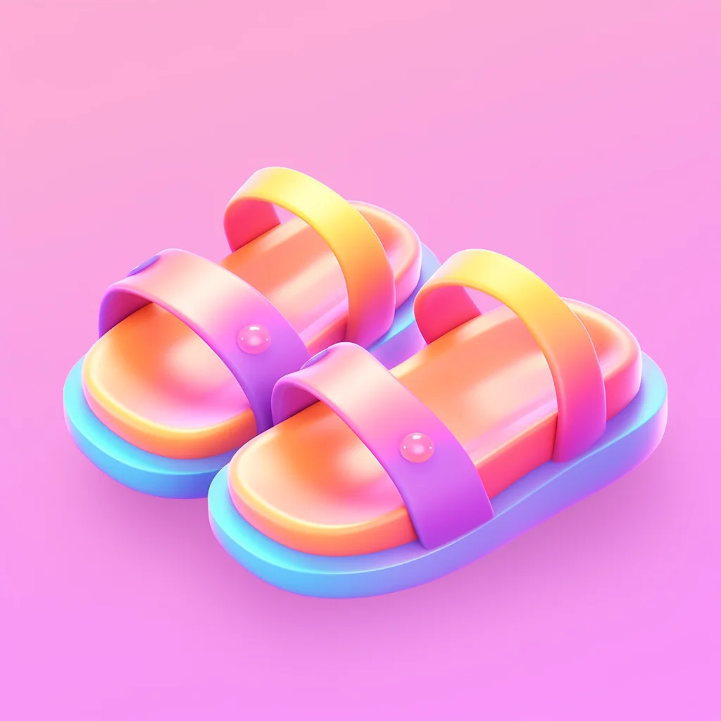 icon cute sandal lovely 3D cartoon game