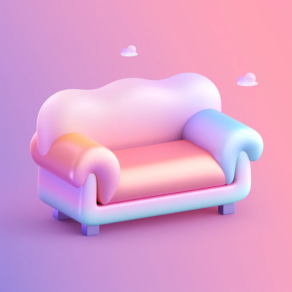 icon cute sofa lovely 3D cartoon game