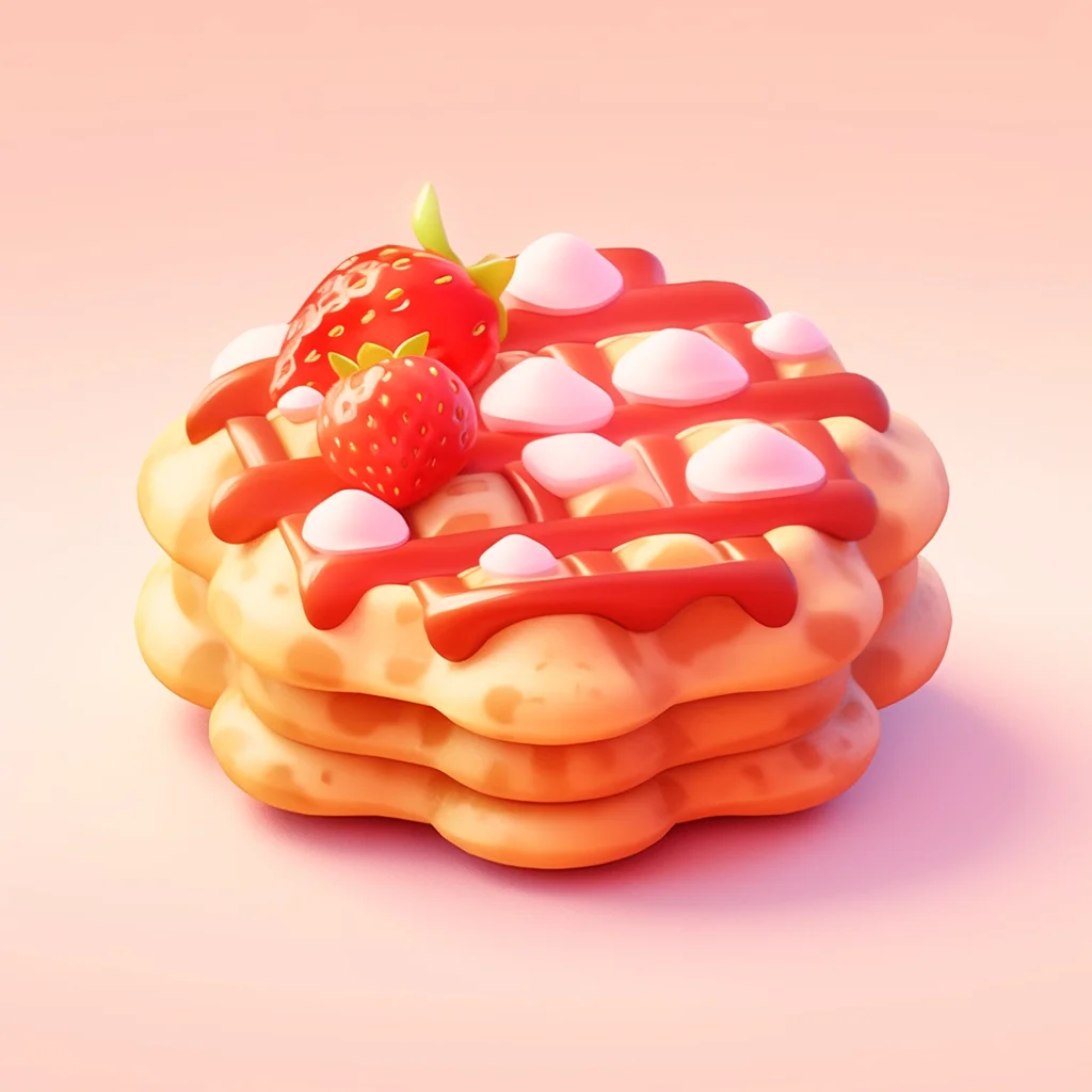 icon waffle cute 3D lovely cartoon game