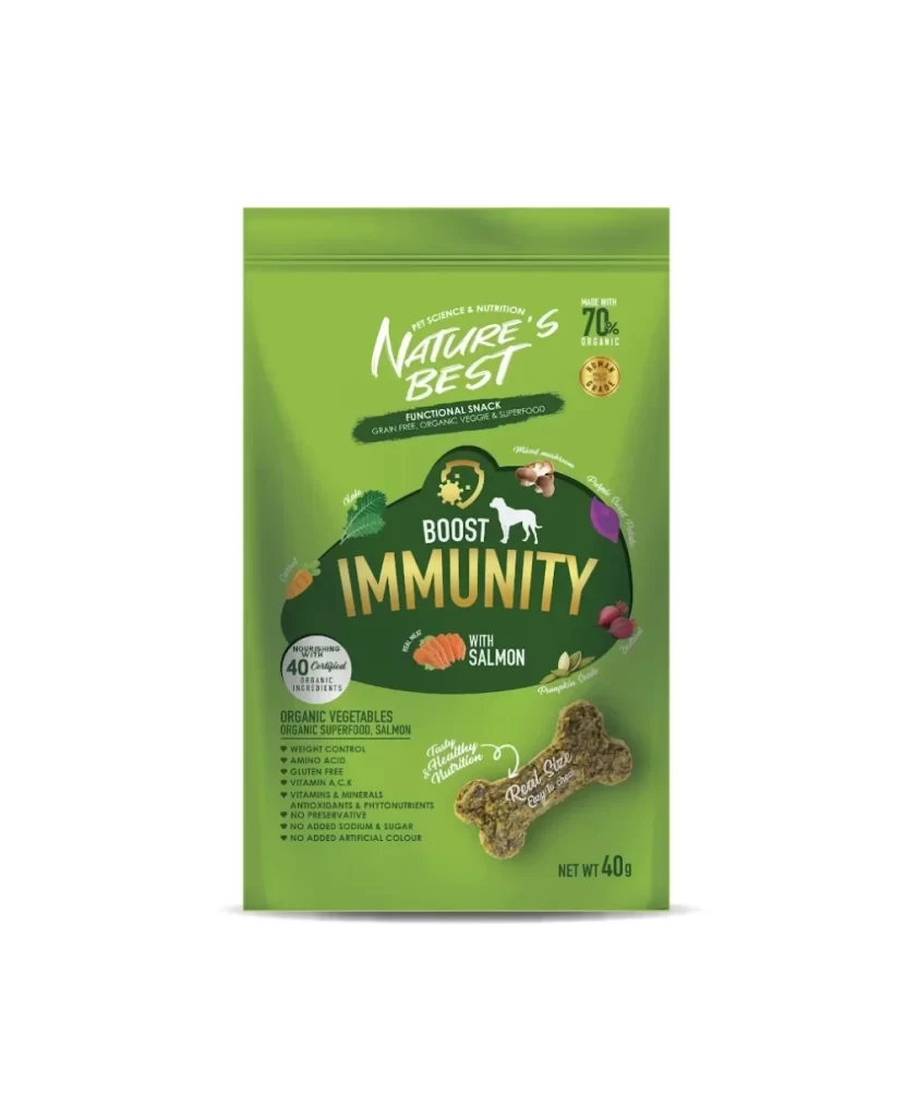Immunity Boost Green White Salmon Dog