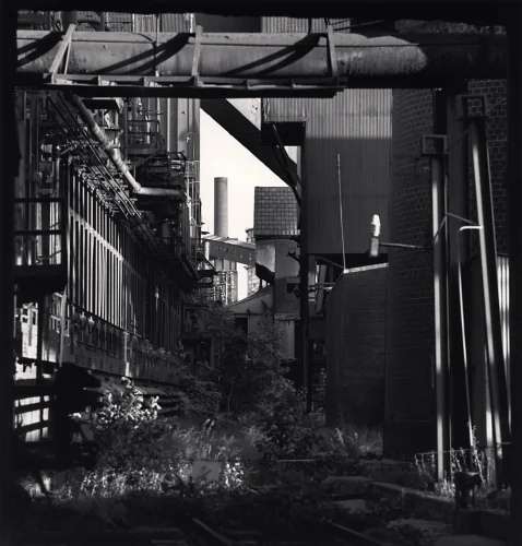 Industrial Alleyway High Contrast Textured Dramatic Atmospheric