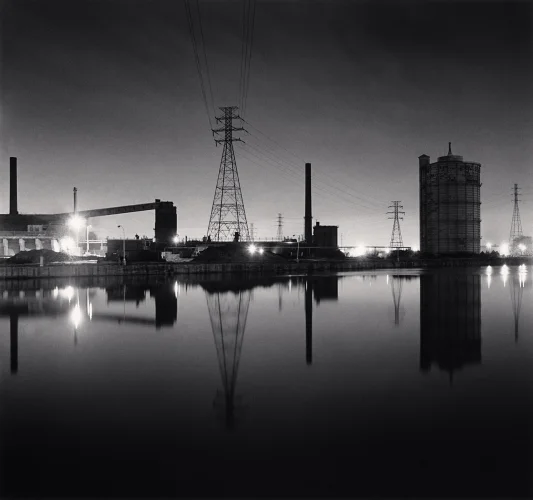 Industrial Cityscape High Contrast Minimalist Mysterious