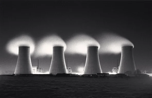 Industrial Cooling Towers High Contrast Dramatic Atmospheric