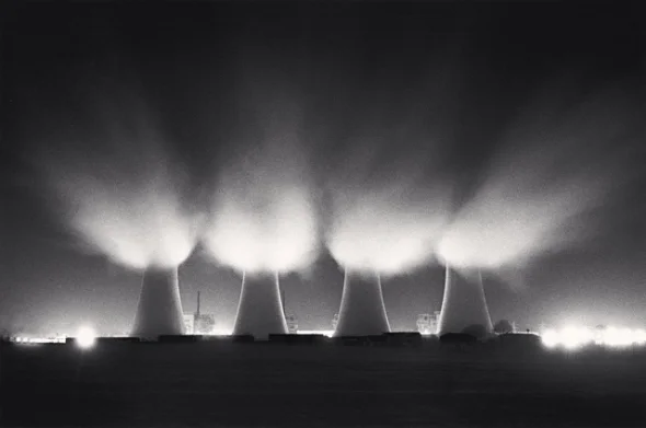 Industrial Cooling Towers High Contrast Dramatic Atmospheric