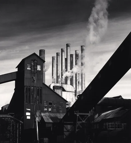Industrial Factory High Contrast Dramatic Textured Atmospheric Cityscape