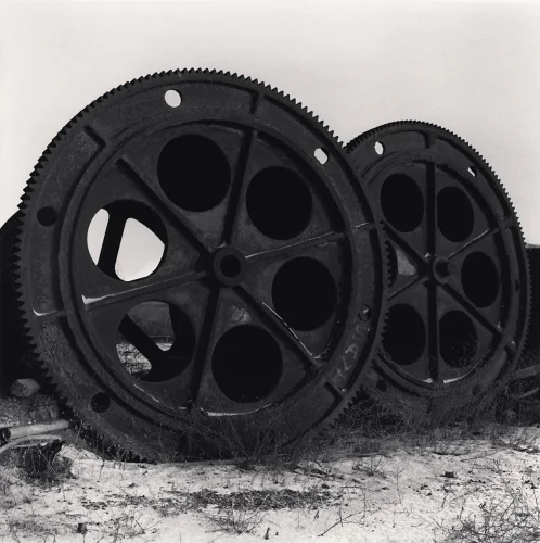 Industrial Gears Large Circular High Contrast Textured