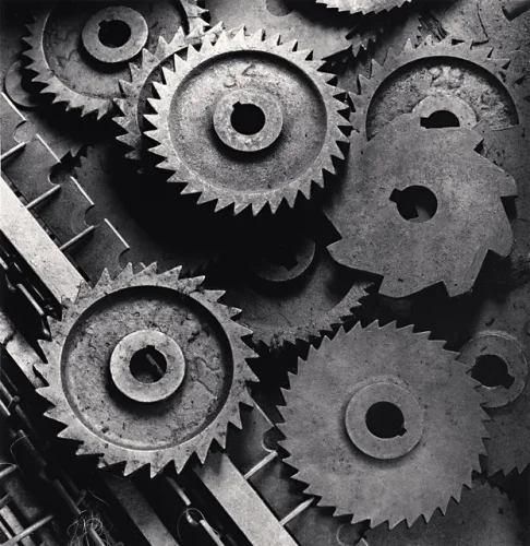 Industrial Gears Mechanical Textured High Contrast