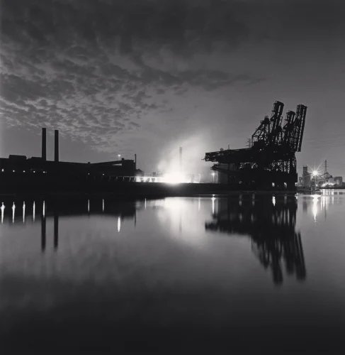 Industrial Landscape High Contrast Dramatic Mysterious Atmospheric