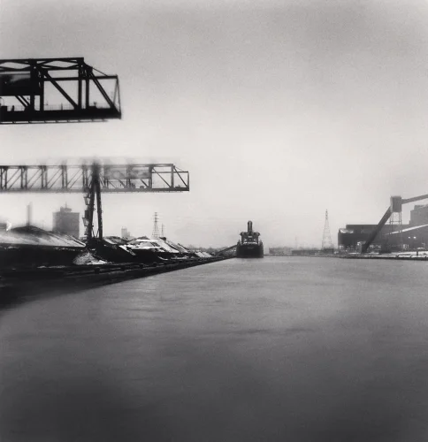 Industrial Landscape High Contrast Minimalist Mysterious Atmospheric