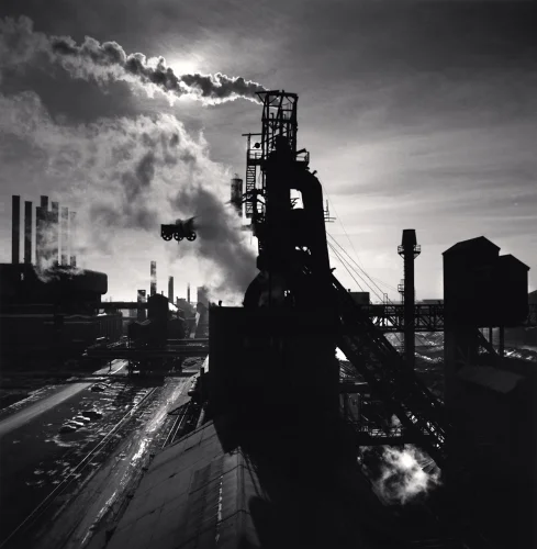 Industrial Landscape High Contrast Dramatic Atmospheric Mysterious