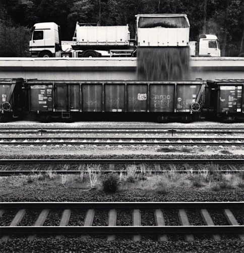 Industrial Landscape High Contrast Textured Mysterious