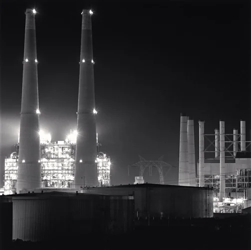 Industrial Nighttime High Contrast Dramatic Architecture