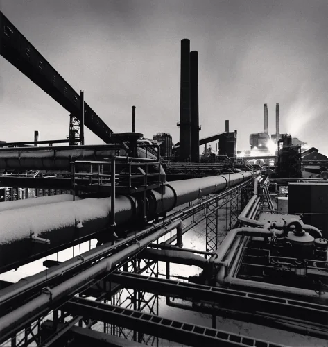 Industrial Pipeline High Contrast Dramatic Textured