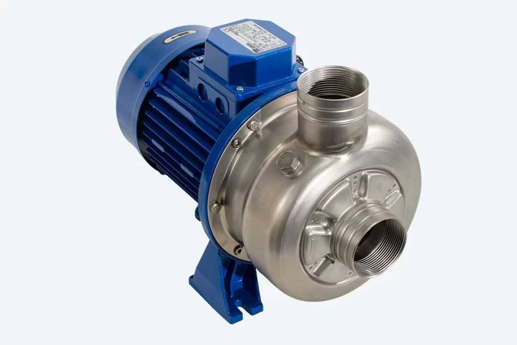 Industrial Pump Blue Silver Metallic Functional