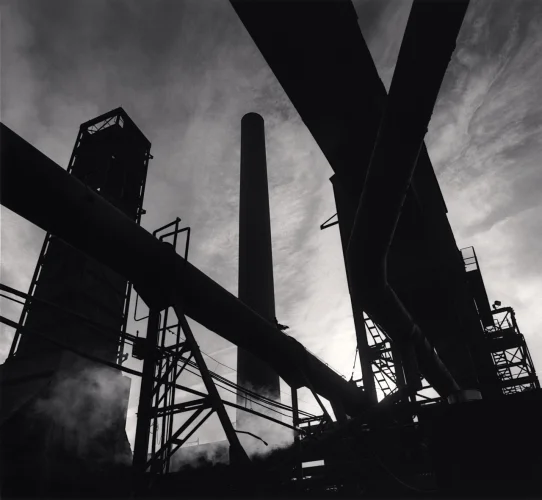 Industrial Silhouette High Contrast Dramatic Atmospheric Cityscape