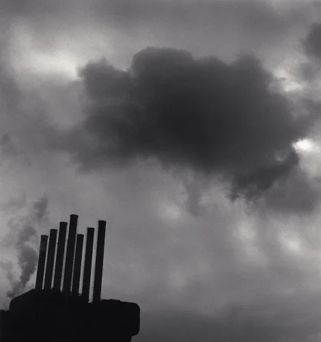 Industrial Silhouettes Dark Clouds High Contrast Moody Atmosphere
