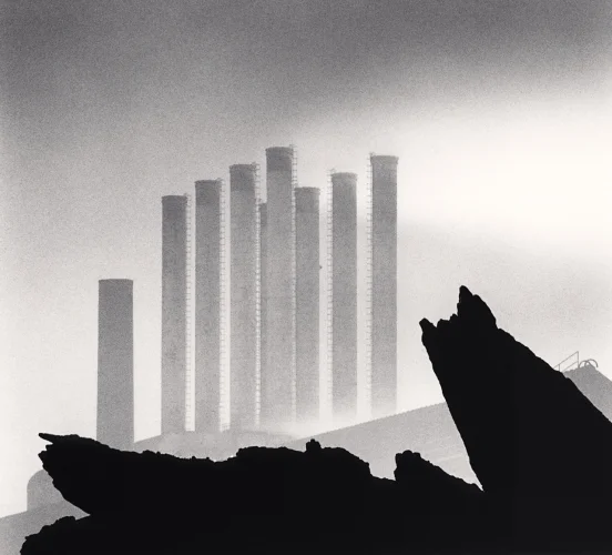 Industrial Silhouettes Foggy Dramatic High Contrast Mysterious