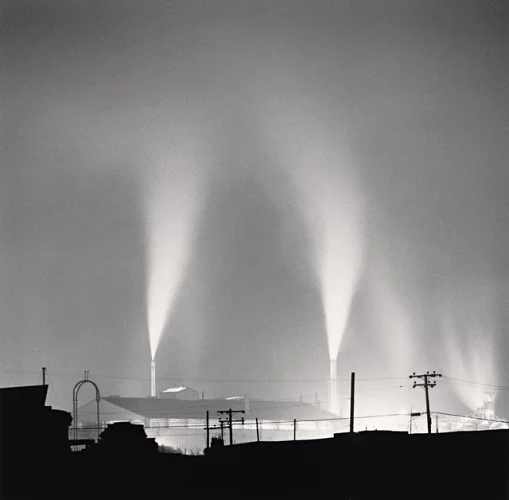 Industrial Silhouettes High Contrast Dramatic Atmospheric Cityscape