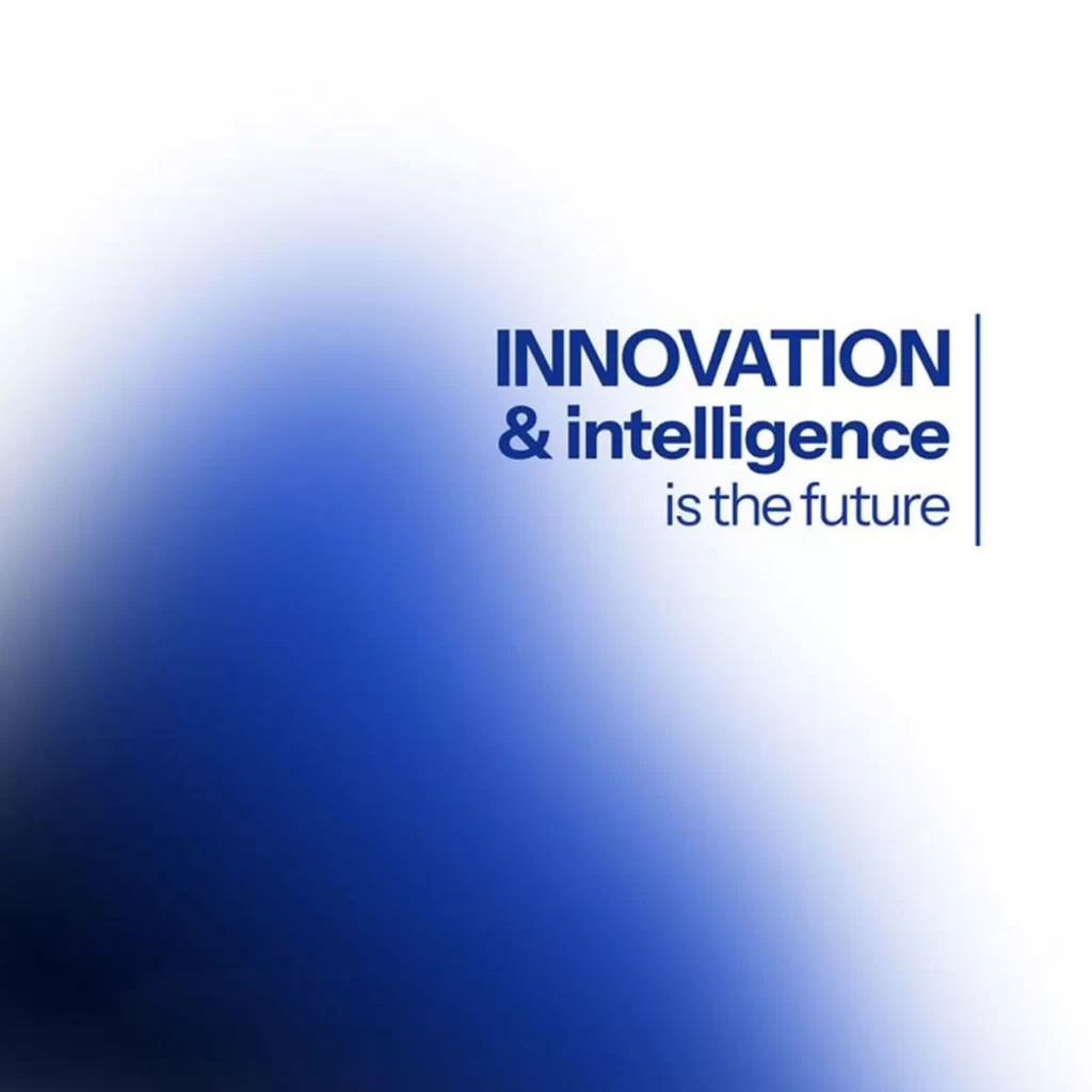 Innovation Intelligence Future Blue Text