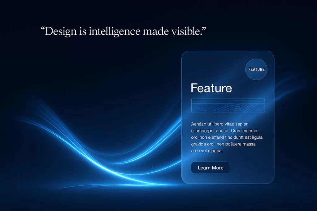 Intelligence Visible Blue Text