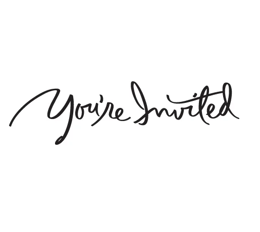 Invitation Black White Calligraphy