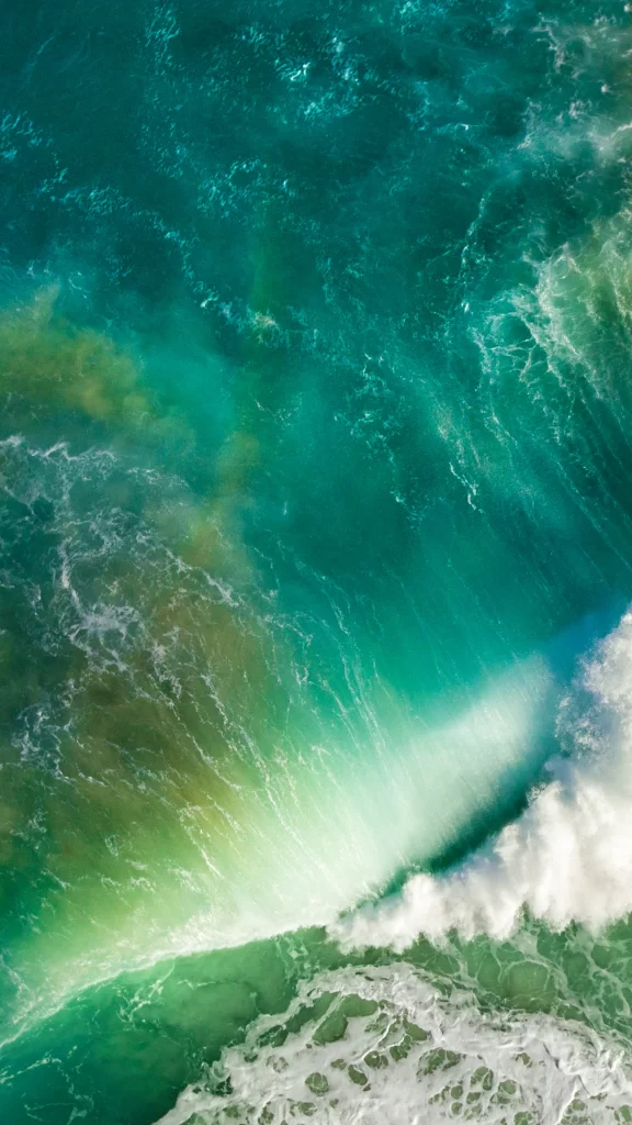 iOS 10 Waves Wallpaper Blue Green