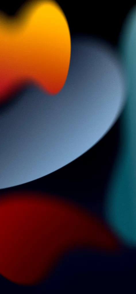 iOS 15 Wallpaper Orange Blue Abstract