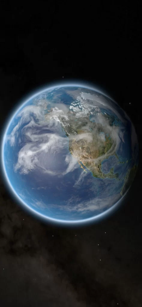 iOS 16 Wallpaper Earth Blue White