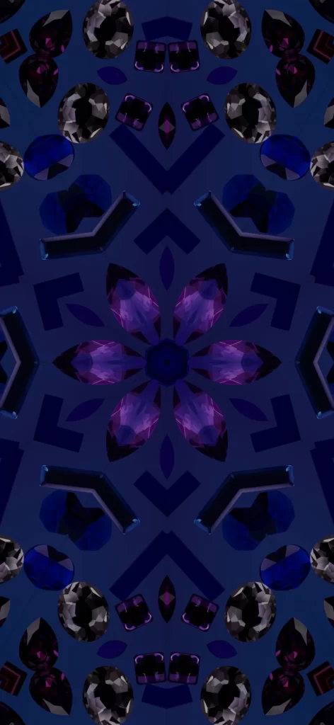 iOS 17 Kaleidoscope Wallpaper Blue Purple