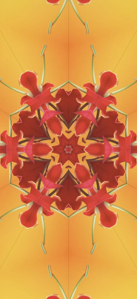 iOS 17 Kaleidoscope Wallpaper Red Yellow