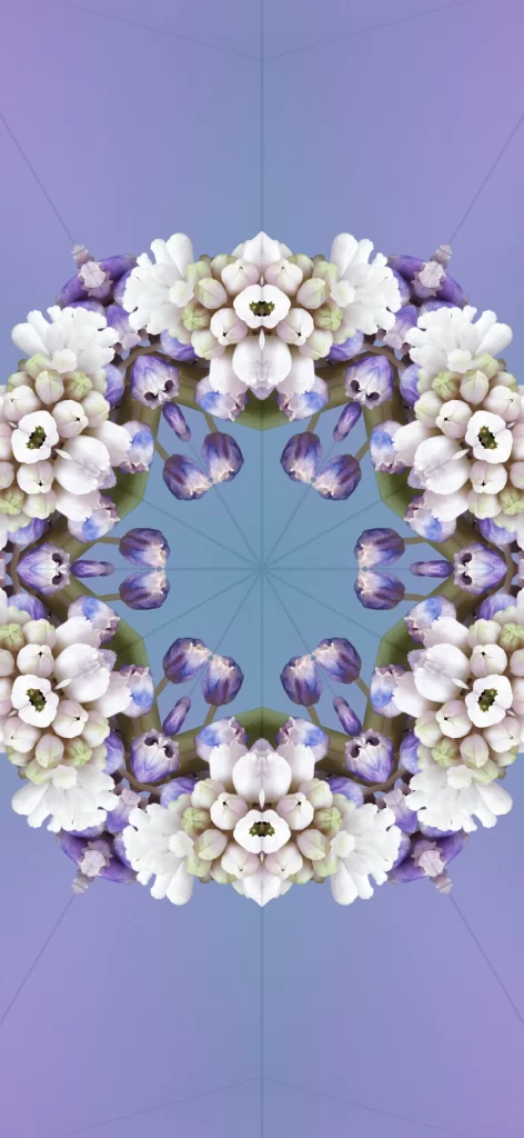 iOS 17 Kaleidoscope Wallpaper Purple White