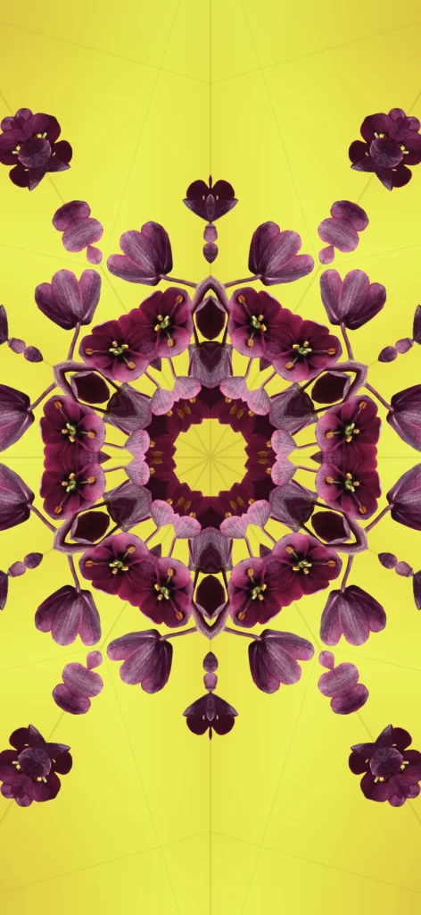 iOS 17 Kaleidoscope Wallpaper Purple Yellow