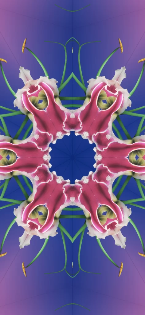 iOS 17 Kaleidoscope Wallpaper Pink Blue