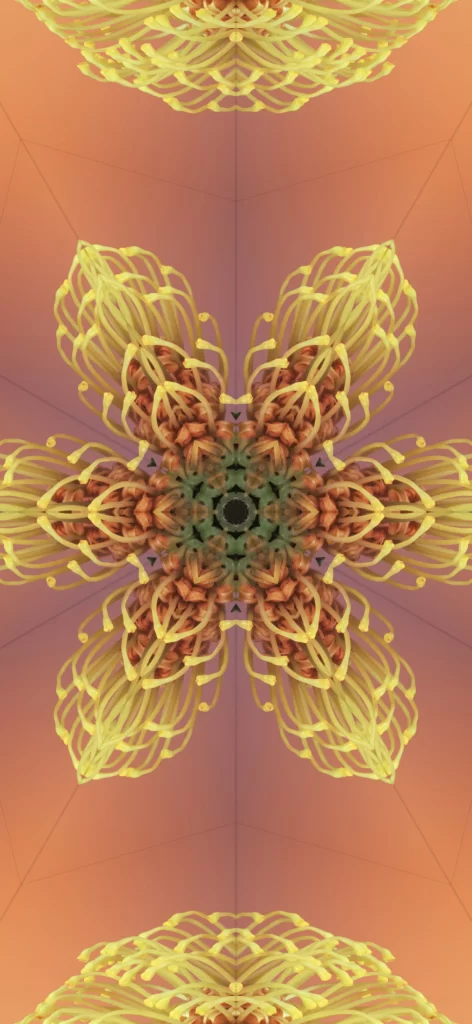 iOS 17 Kaleidoscope Wallpaper Yellow Orange
