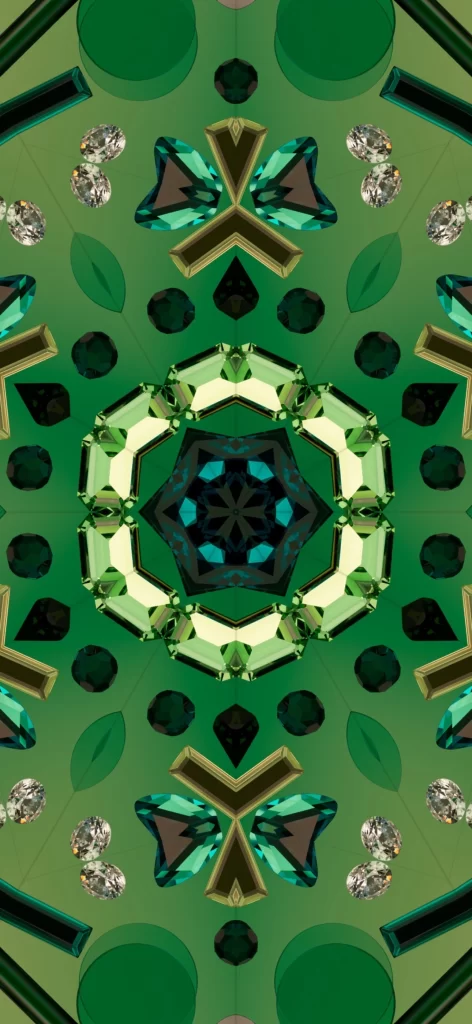 iOS 17 Kaleidoscope Wallpaper Green 0