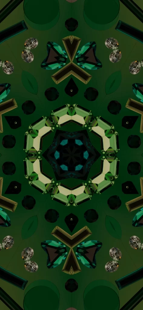 iOS 17 Kaleidoscope Wallpaper Green 0
