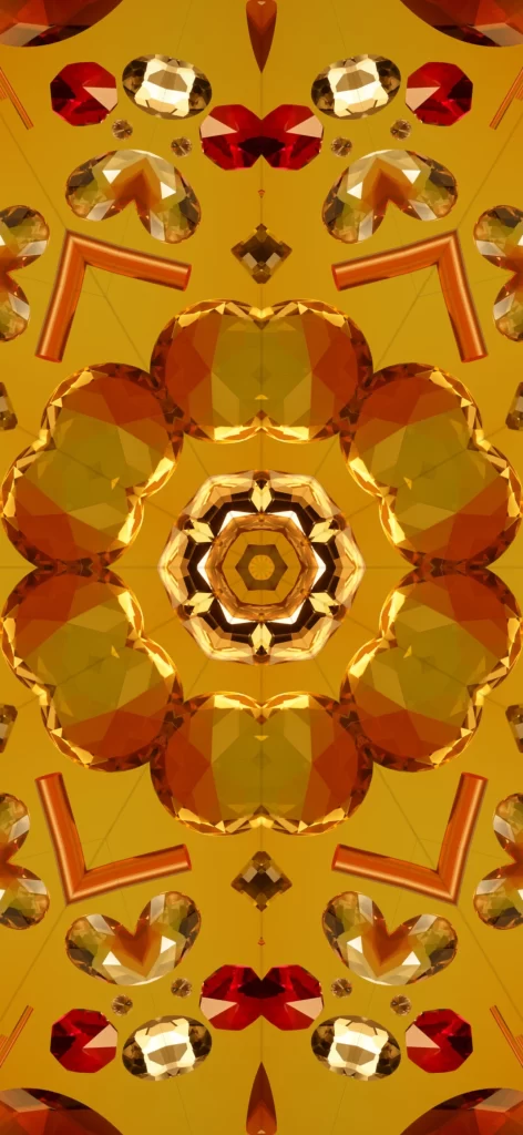 iOS 17 Kaleidoscope Wallpaper Gold Red
