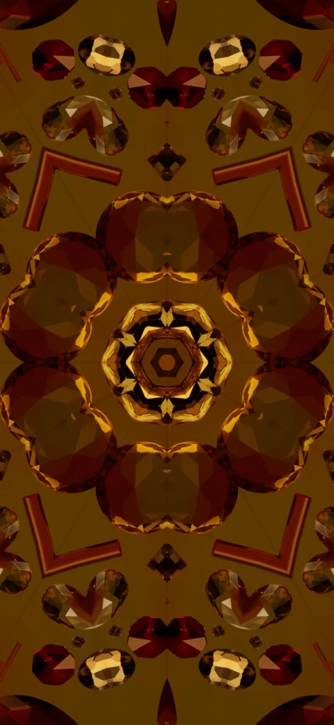 iOS 17 Kaleidoscope Wallpaper Gold Brown