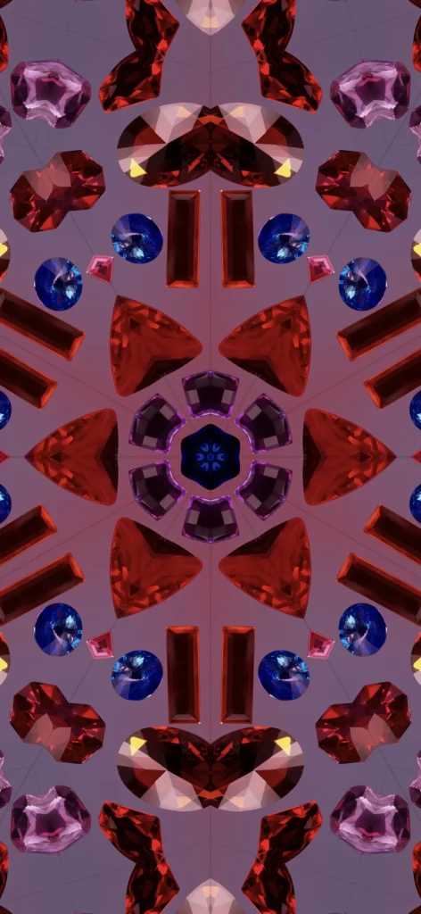 iOS 17 Kaleidoscope Wallpaper Red Blue
