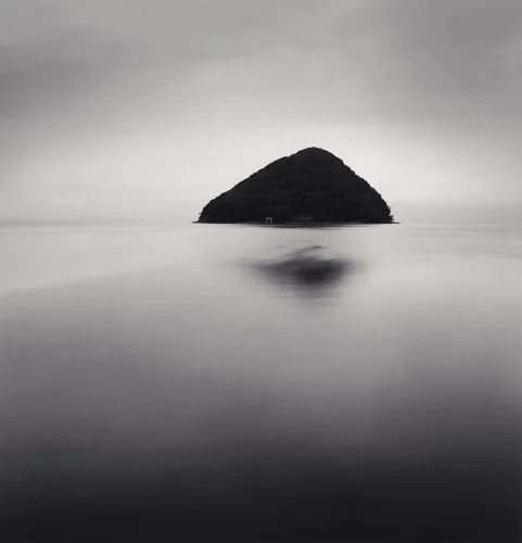 Island Minimalist Serene Mysterious High Contrast Seascape