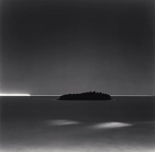 Island Silhouette Minimalist High Contrast Mysterious Atmospheric