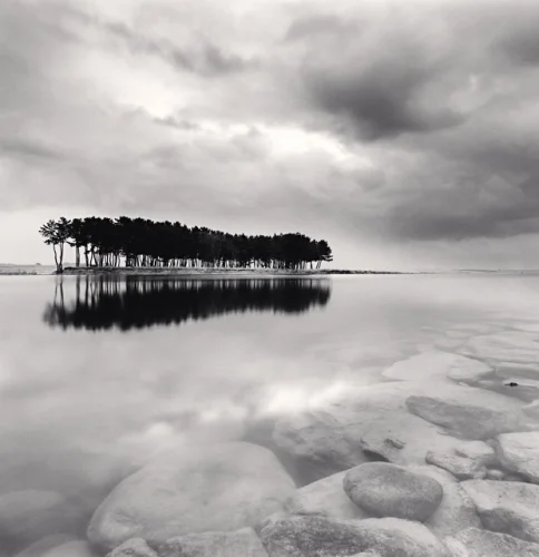 Island Trees Reflection Water Rocks Dramatic Atmospheric Nature