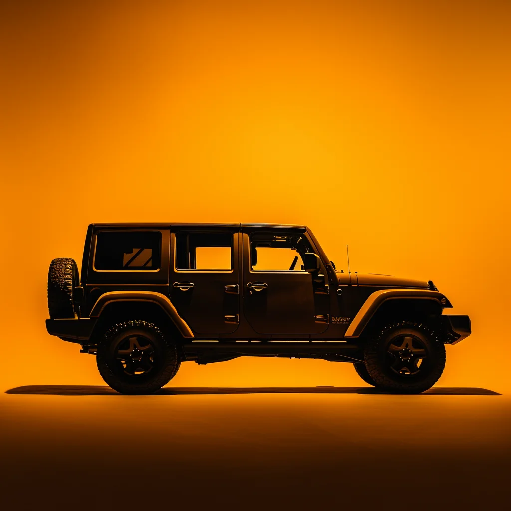 JEEP wrangler front orange yellow silhouette photography