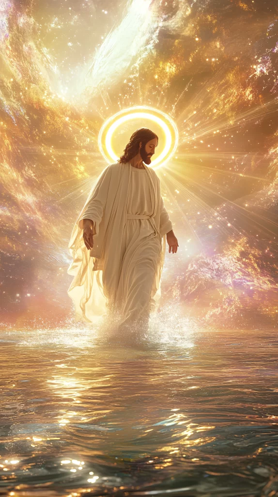 Jesus Ascension Golden Light Sky 7