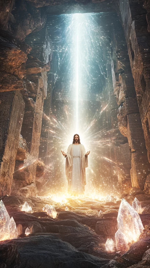 Jesus Ascension Golden Light Sky 28