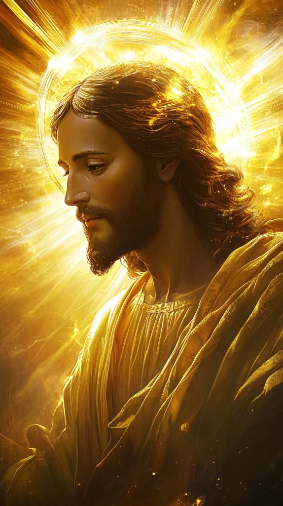 Jesus Ascension Golden Light Halo 41